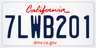 CA license plate 7LWB201