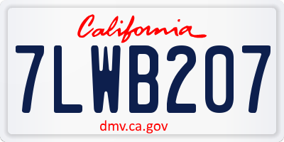CA license plate 7LWB207