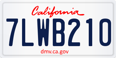 CA license plate 7LWB210