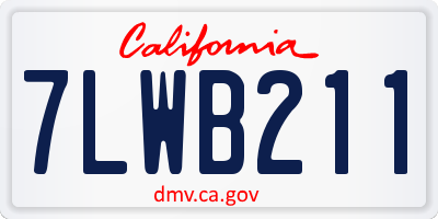 CA license plate 7LWB211