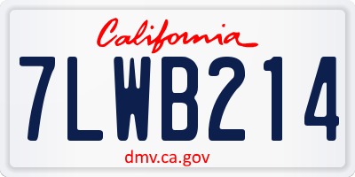 CA license plate 7LWB214