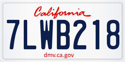 CA license plate 7LWB218