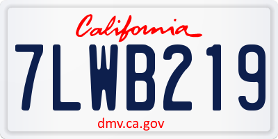 CA license plate 7LWB219