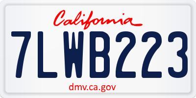 CA license plate 7LWB223