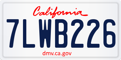 CA license plate 7LWB226