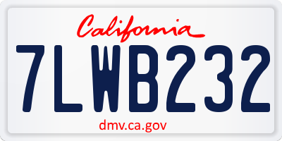 CA license plate 7LWB232