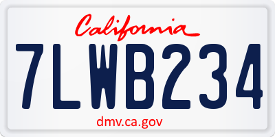CA license plate 7LWB234