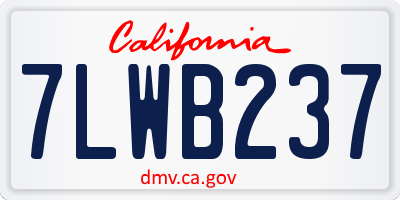 CA license plate 7LWB237