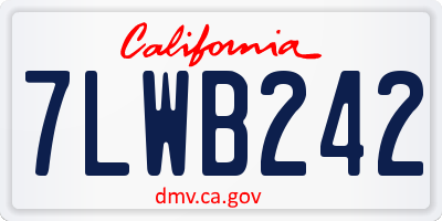 CA license plate 7LWB242