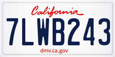 CA license plate 7LWB243
