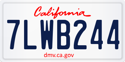 CA license plate 7LWB244