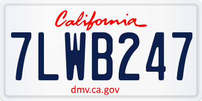 CA license plate 7LWB247