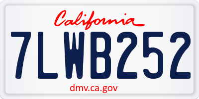 CA license plate 7LWB252
