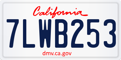 CA license plate 7LWB253