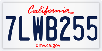 CA license plate 7LWB255