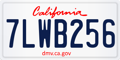 CA license plate 7LWB256