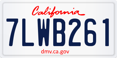 CA license plate 7LWB261
