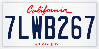 CA license plate 7LWB267