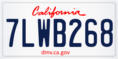 CA license plate 7LWB268