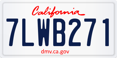 CA license plate 7LWB271
