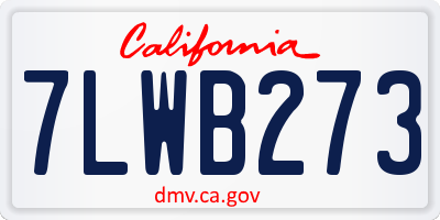CA license plate 7LWB273