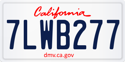 CA license plate 7LWB277