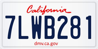 CA license plate 7LWB281