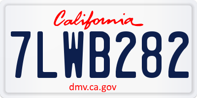 CA license plate 7LWB282