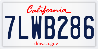 CA license plate 7LWB286