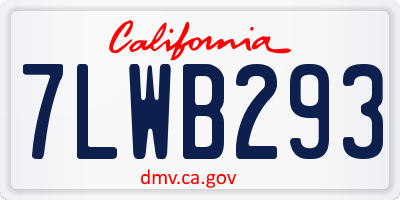 CA license plate 7LWB293