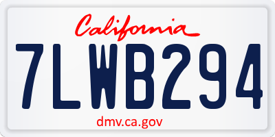 CA license plate 7LWB294