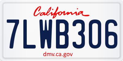 CA license plate 7LWB306