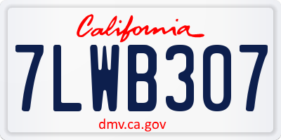 CA license plate 7LWB307