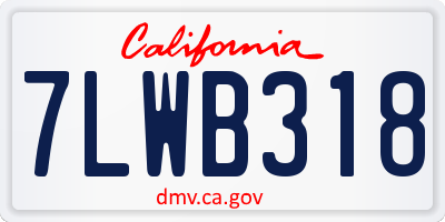 CA license plate 7LWB318