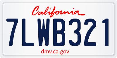 CA license plate 7LWB321