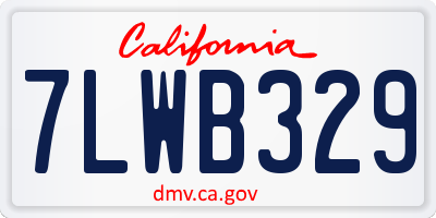 CA license plate 7LWB329
