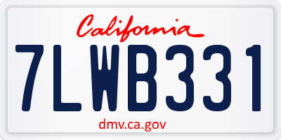 CA license plate 7LWB331