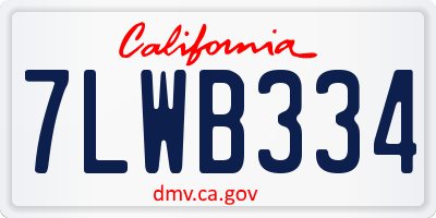 CA license plate 7LWB334