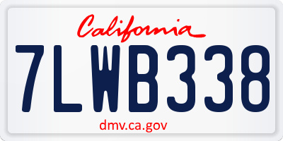 CA license plate 7LWB338