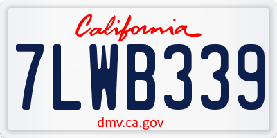 CA license plate 7LWB339