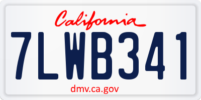 CA license plate 7LWB341