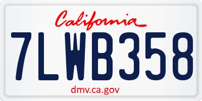 CA license plate 7LWB358