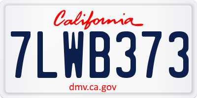CA license plate 7LWB373