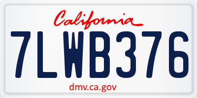 CA license plate 7LWB376