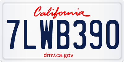 CA license plate 7LWB390