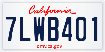 CA license plate 7LWB401