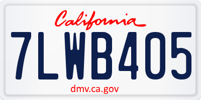 CA license plate 7LWB405