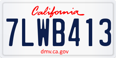 CA license plate 7LWB413
