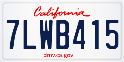 CA license plate 7LWB415
