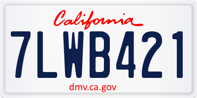 CA license plate 7LWB421
